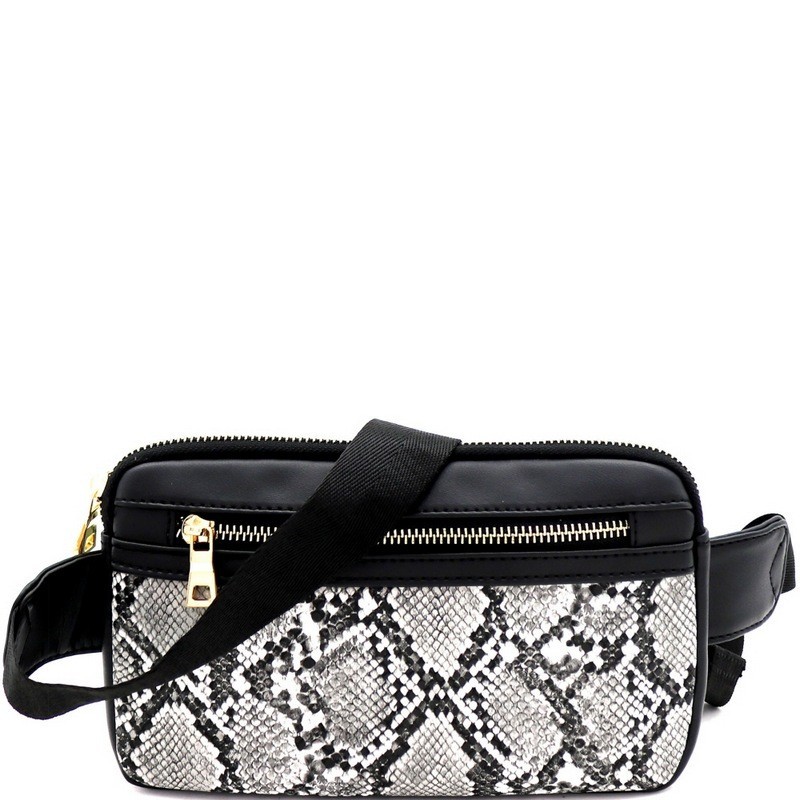 snake print waist bag